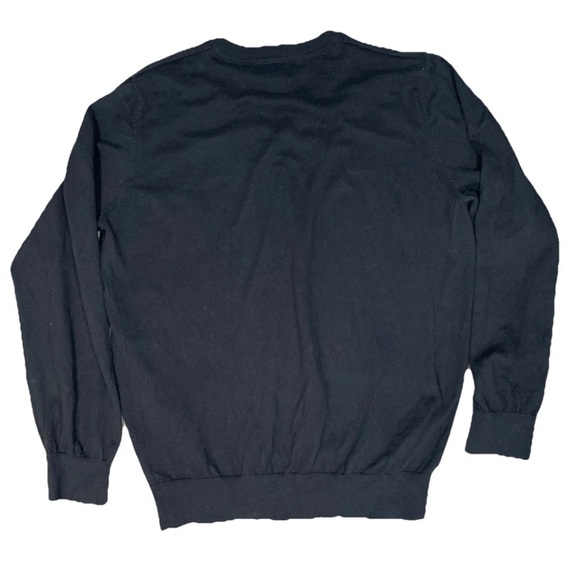 LL Bean Men's Size Large Cotton Cashmere Blend Sweater V-Neck In Black - Picture 4 of 4